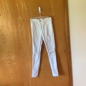 Hollister White Ripped Jeans